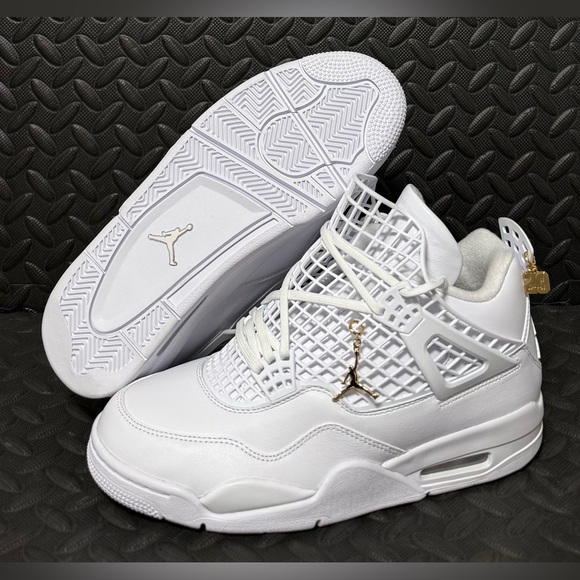 Air Jordan 4 Retro Net White Sneakers Womens Size 9.5 Mens Size 8 - Picture 1 of 5